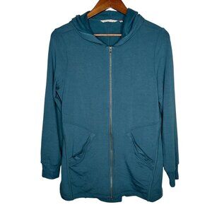 Soft Surroundings hooded jacket green zip up Sz Small